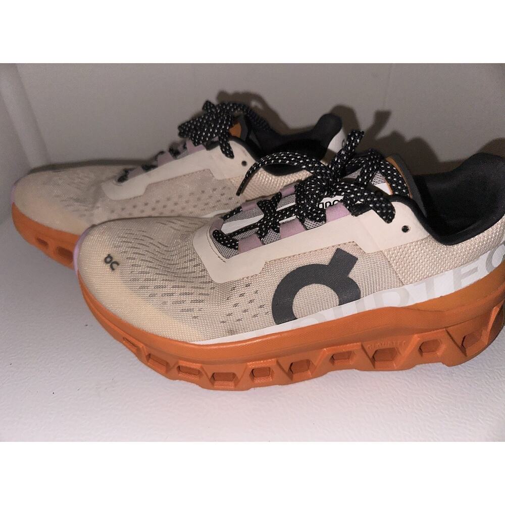 ON WOMEN'S CLOUDMONSTER Fawn Turmeric Orange White Running Shoes Size 8